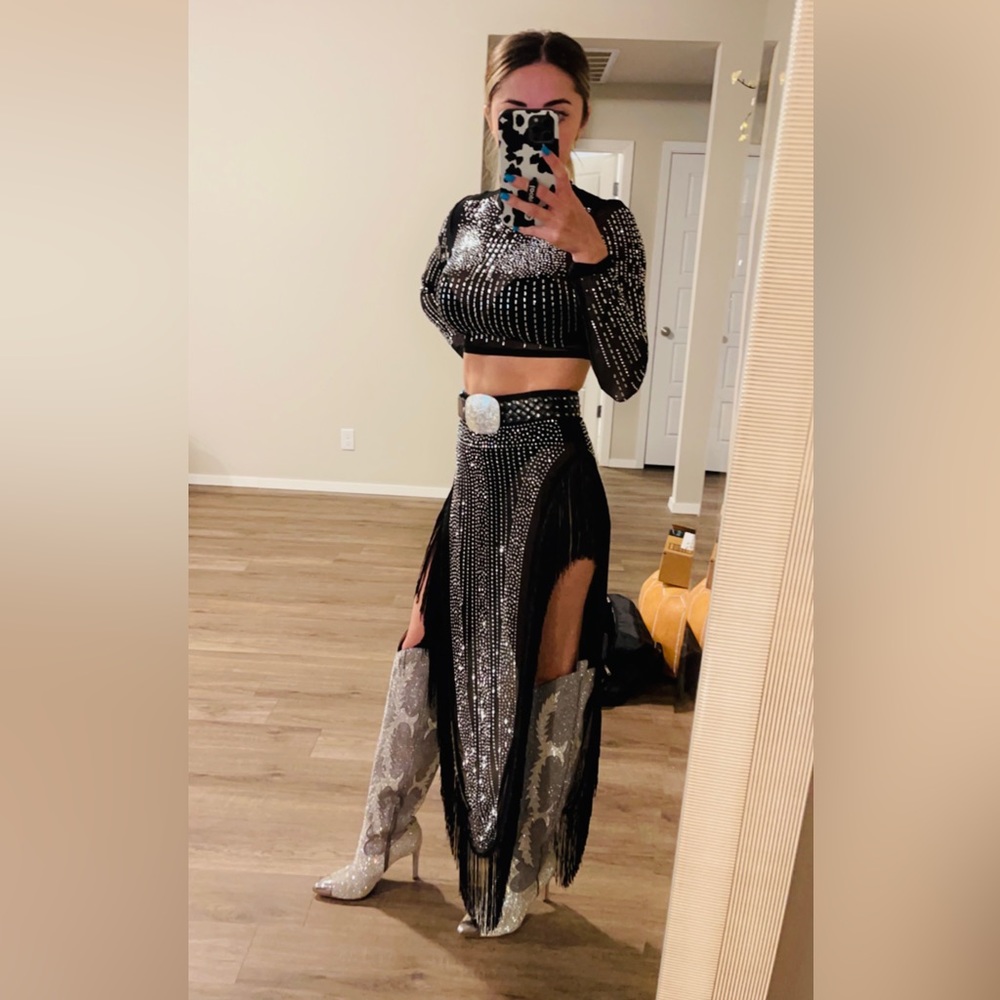 Black bedazzled 2 piece (worn once)
